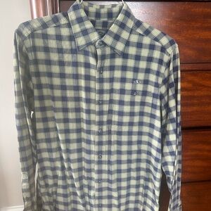 Comfort Colors Navy and Beige Plaid Shirt